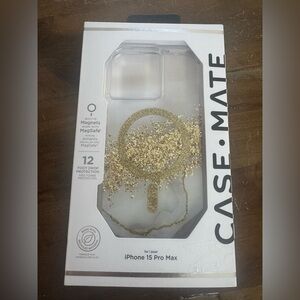 case-mate Clear iPhone 15 Pro Max Case with Gold Flakes